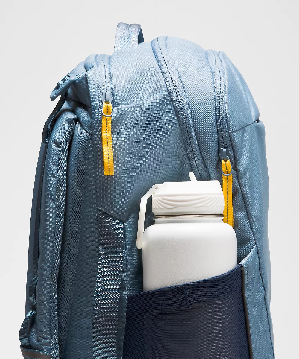 Sac à dos à triple zip 28L *Tech Canvas — Steel Blue/Buttercup/Wacky Khaki, view 4