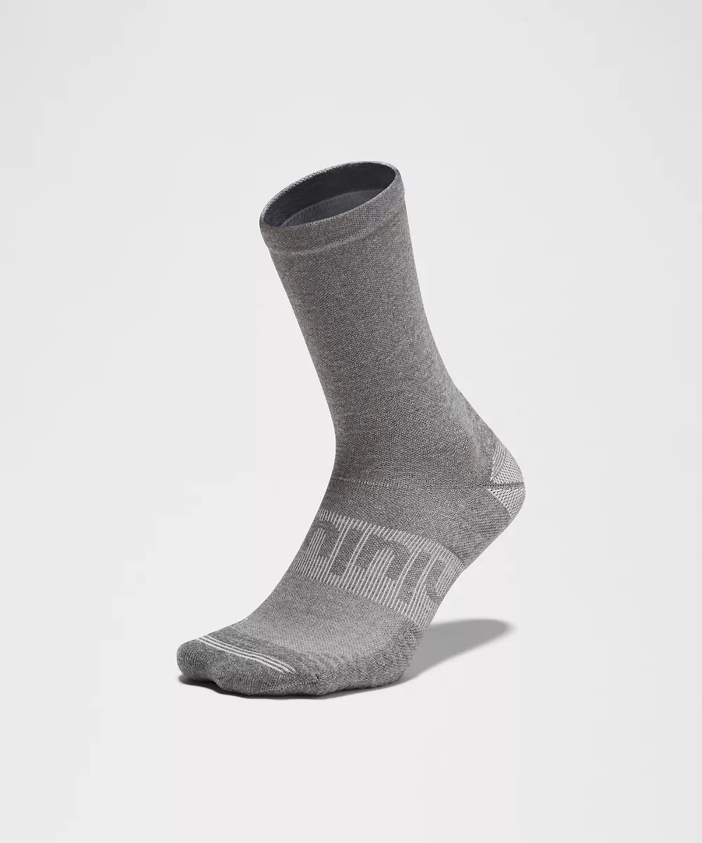 Chaussettes mi-hautes Power Stride unisexe *Lot de 3 — White/Heather Grey/Black, view 3