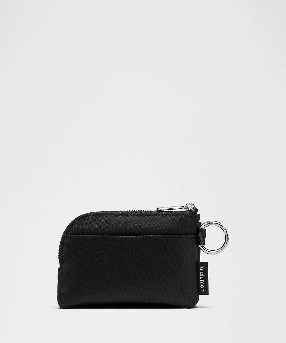Pochette porte-cartes à double zip clipsable — Black/Black/Silver, view 3