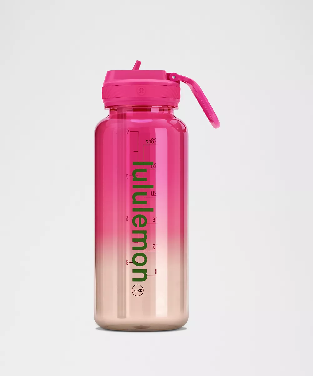 Gourde transparente Back to Life 32oz *Bouchon à paille — Pink Flare/Matcha Magic/Chameleon, view 1