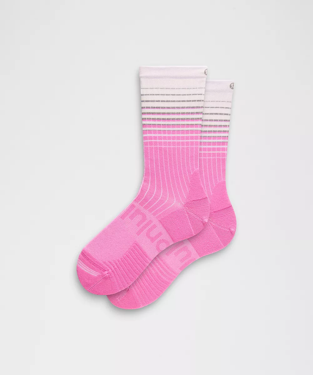 Chaussettes mi-hautes Power Stride unisexe *Grille réfléchissante — Blissful Pink/Racer Pink, view 1
