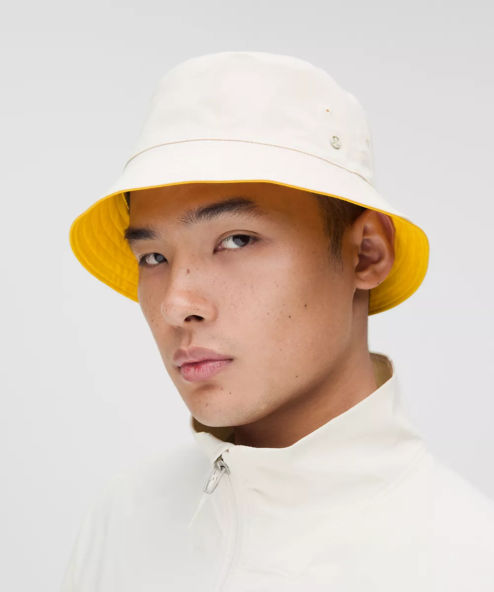 Bob réversible en coton — Buttercup/Light Ivory, view 2