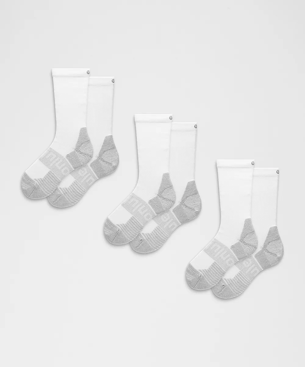 Chaussettes mi-hautes rembourrées Power Stride unisexe *Lot de 3 — White, view 1