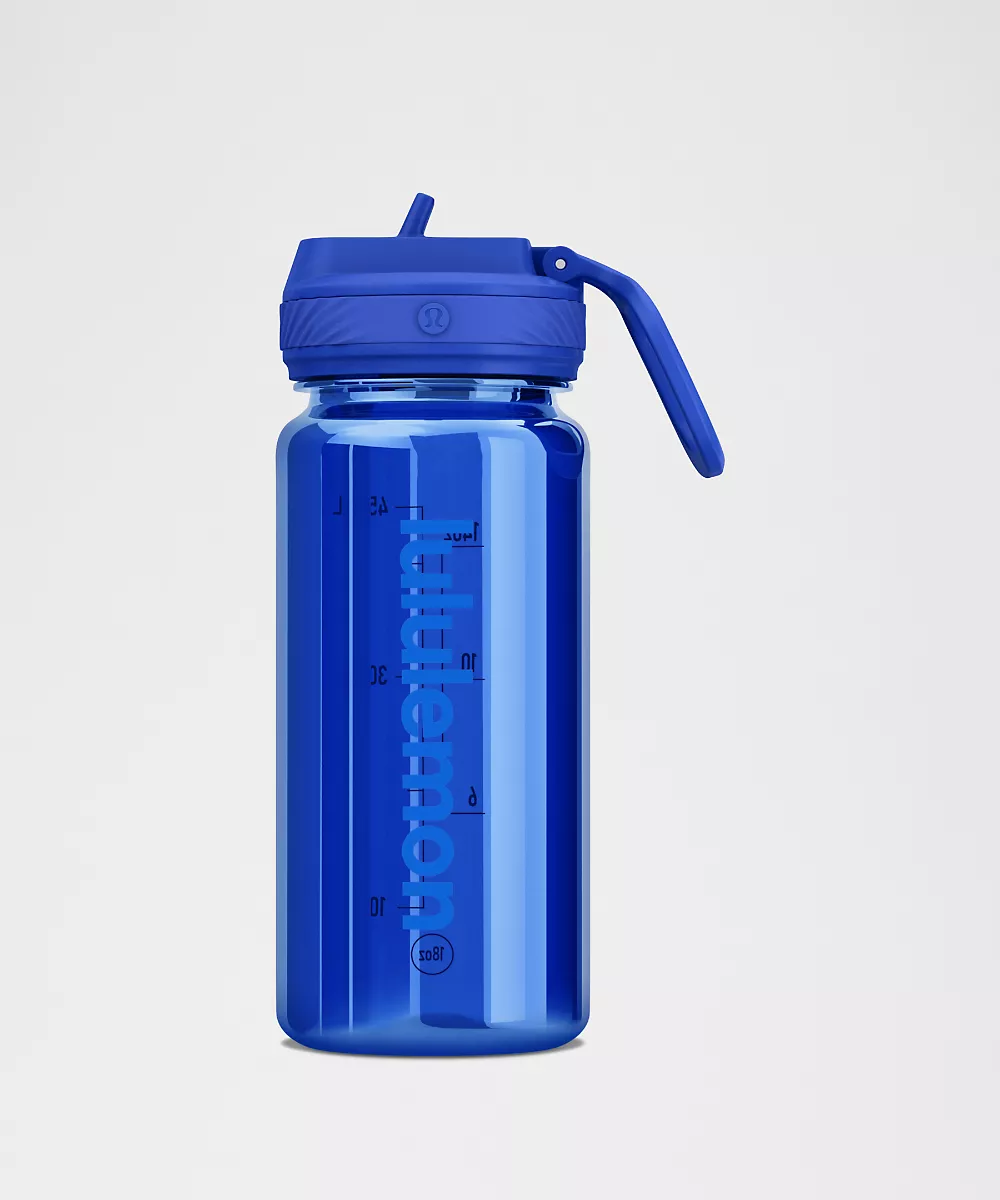 Gourde transparente Back to Life 18oz *Bouchon à paille — Beach Ball Blue, view 1