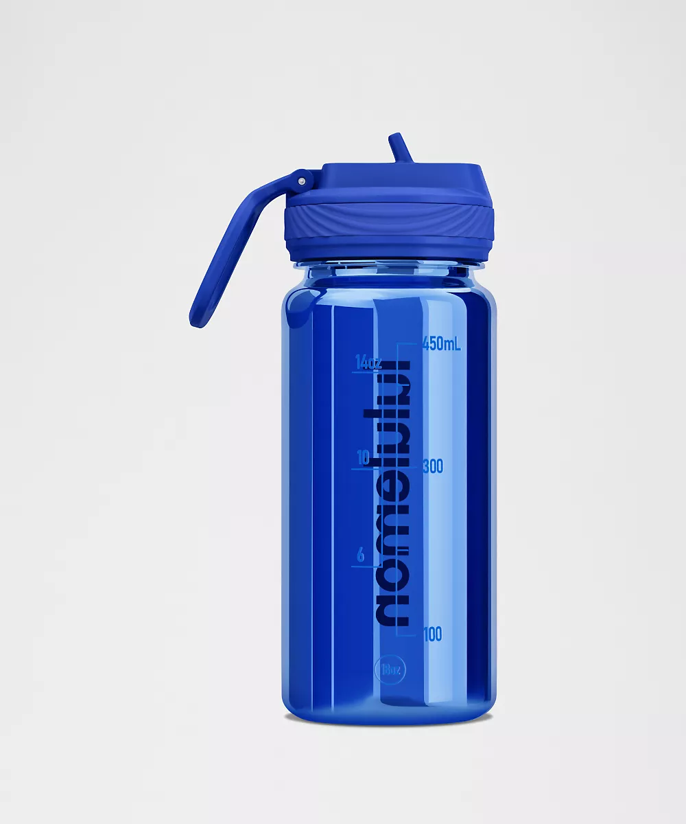 Gourde transparente Back to Life 18oz *Bouchon à paille — Beach Ball Blue, view 2