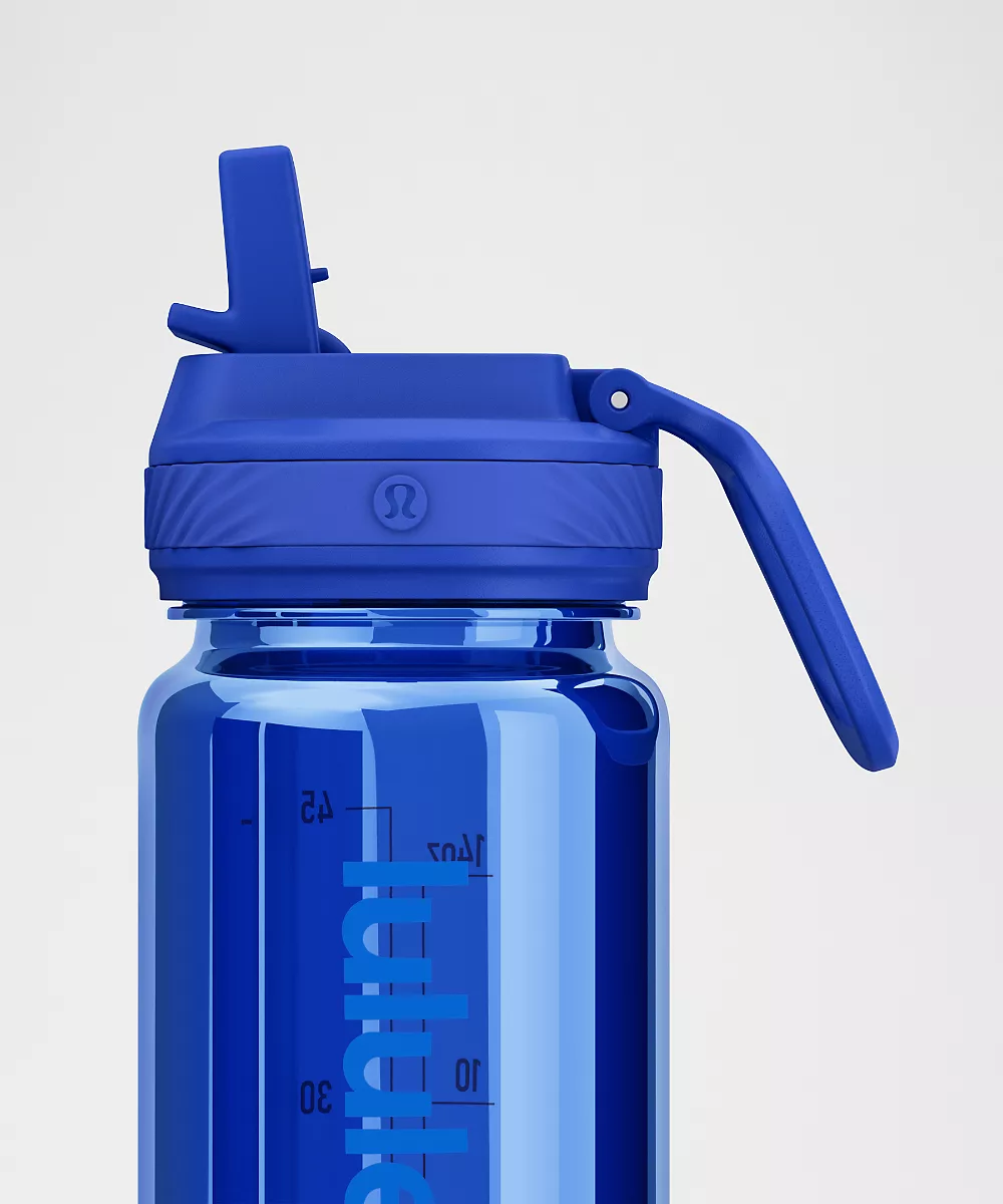 Gourde transparente Back to Life 18oz *Bouchon à paille — Beach Ball Blue, view 3