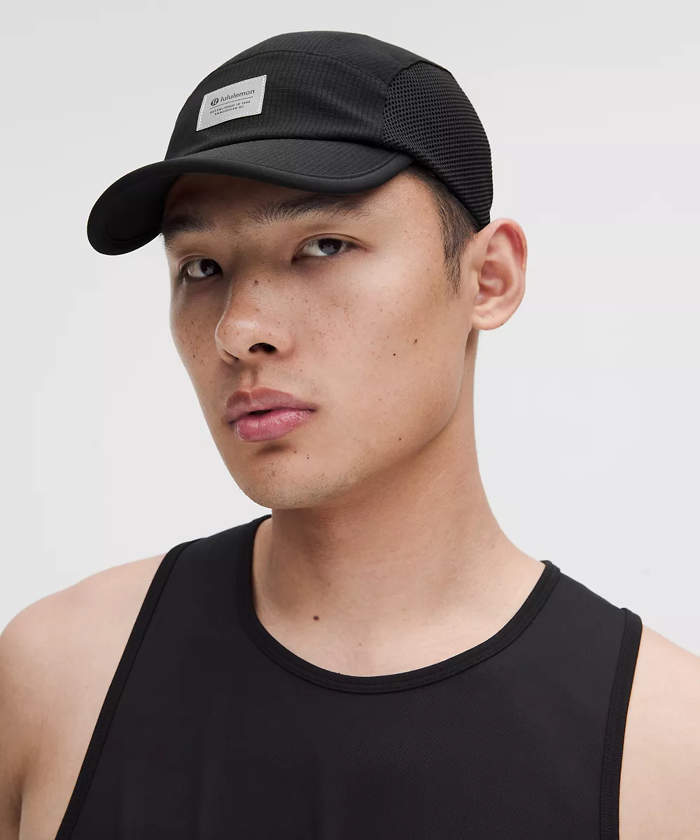 Casquette de running multi-panneaux *Mesh — Black, view 2
