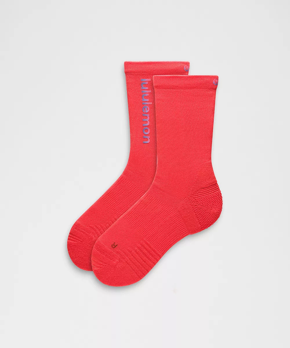 Chaussettes mi-hautes rembourrées Power Stride unisexe *Wordmark — Star Burst Tone, view 1