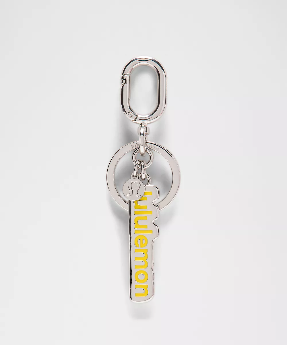 lululemon porte-clés en métal — Lemon Lush/Silver, view 1