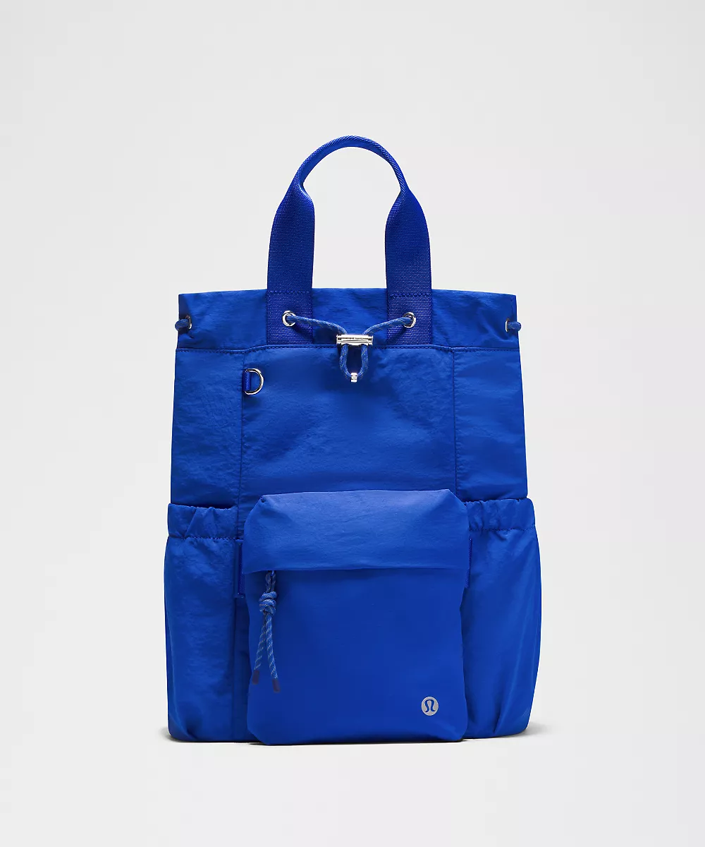 Sac seau 2-en-1 à cordon — Beach Ball Blue/Silver, view 1