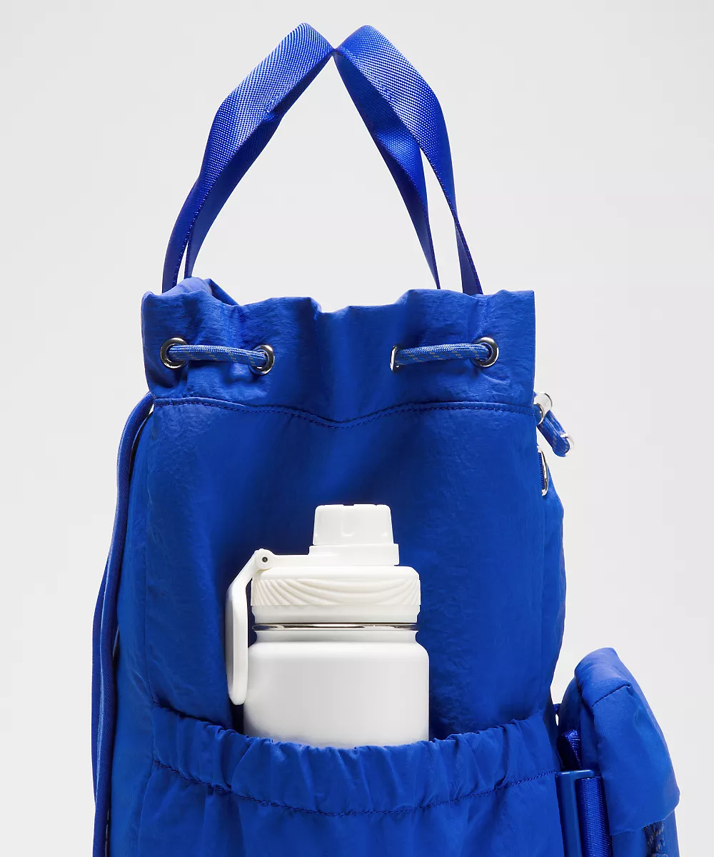 Sac seau 2-en-1 à cordon — Beach Ball Blue/Silver, view 4