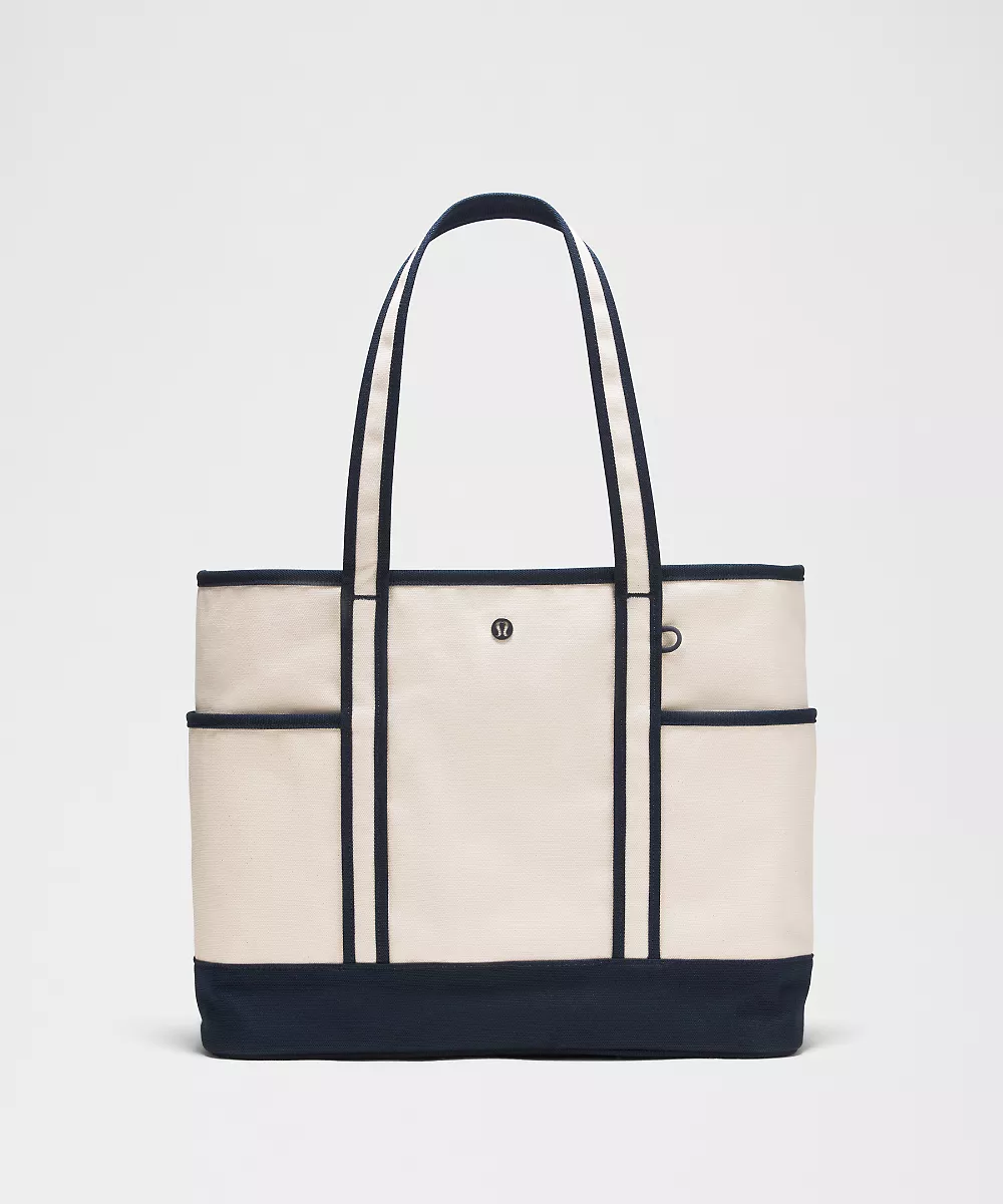 Cabas Daily multi-poches à fermeture zippée 18L — Natural/True Navy, view 1
