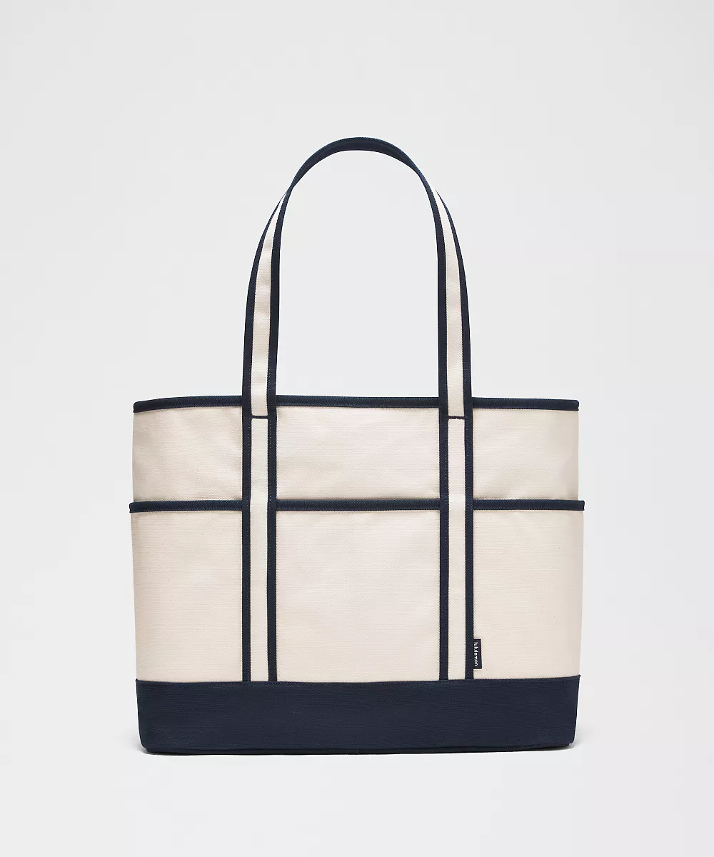 Cabas Daily multi-poches à fermeture zippée 18L — Natural/True Navy, view 3