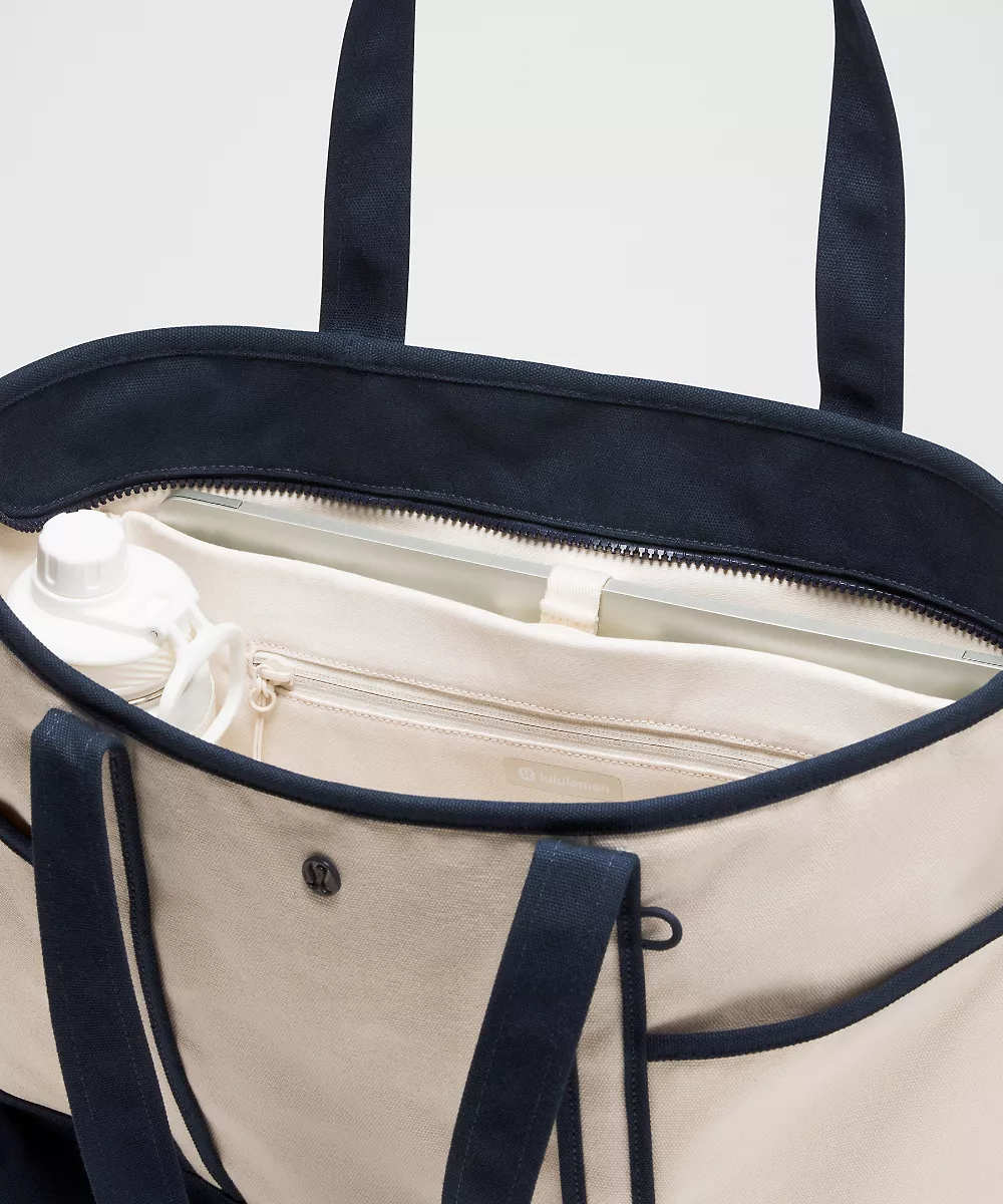 Cabas Daily multi-poches à fermeture zippée 18L — Natural/True Navy, view 5