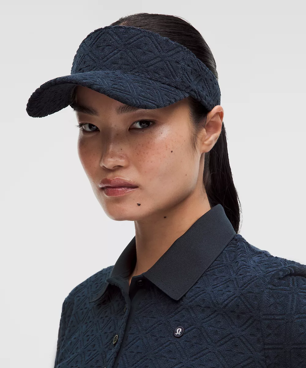 Visière en jacquard éponge à bandeau amovible — True Navy, view 2