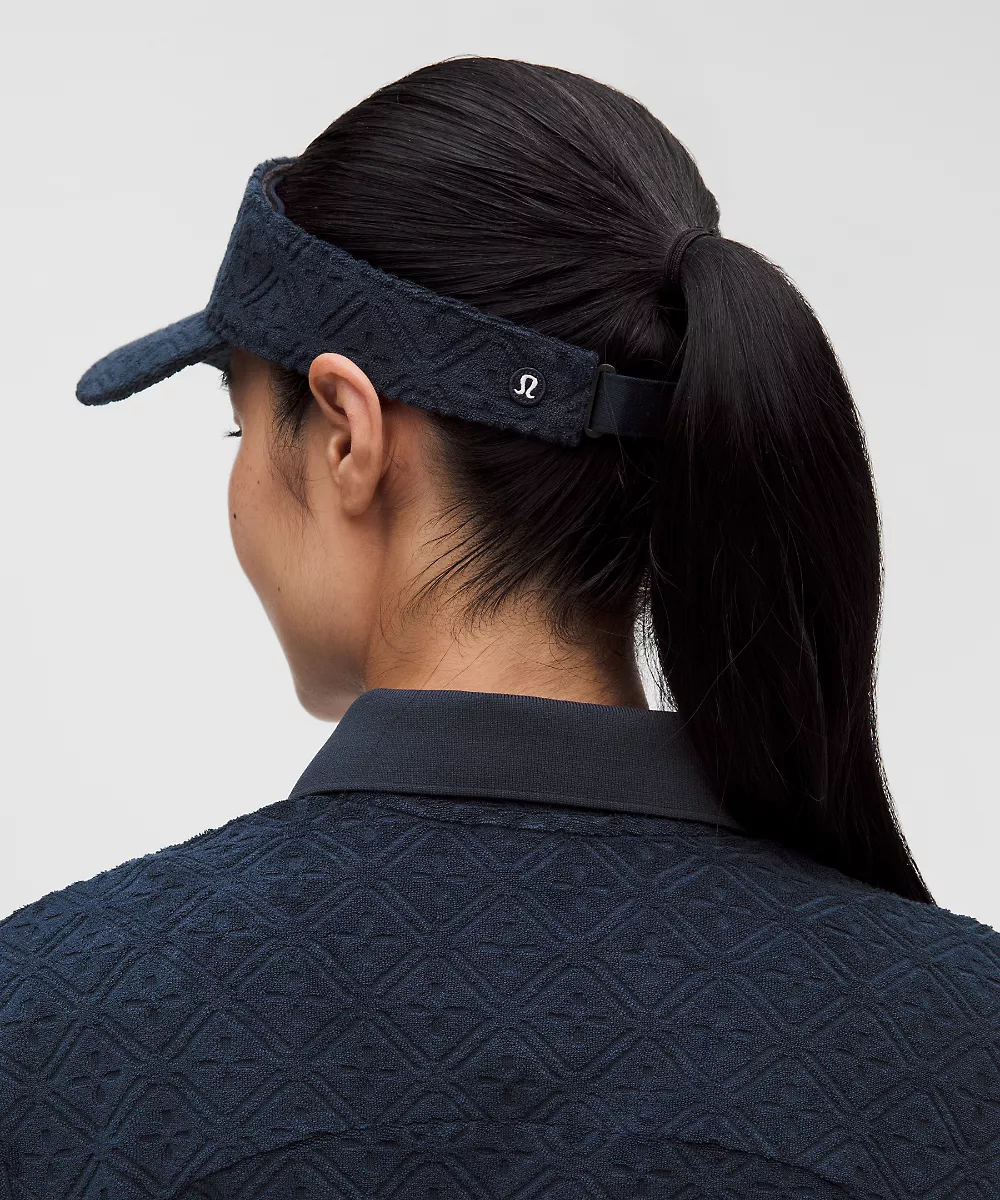 Visière en jacquard éponge à bandeau amovible — True Navy, view 3