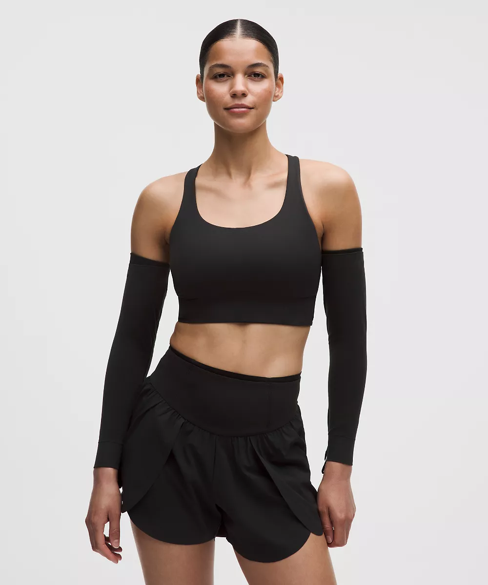 lululemon Go Further manchons de running sans coutures — Black, view 1