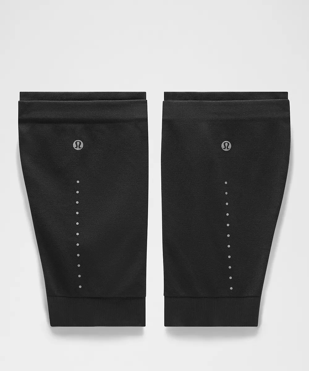 lululemon Go Further manchons de mollet de running sans coutures — Black, view 2