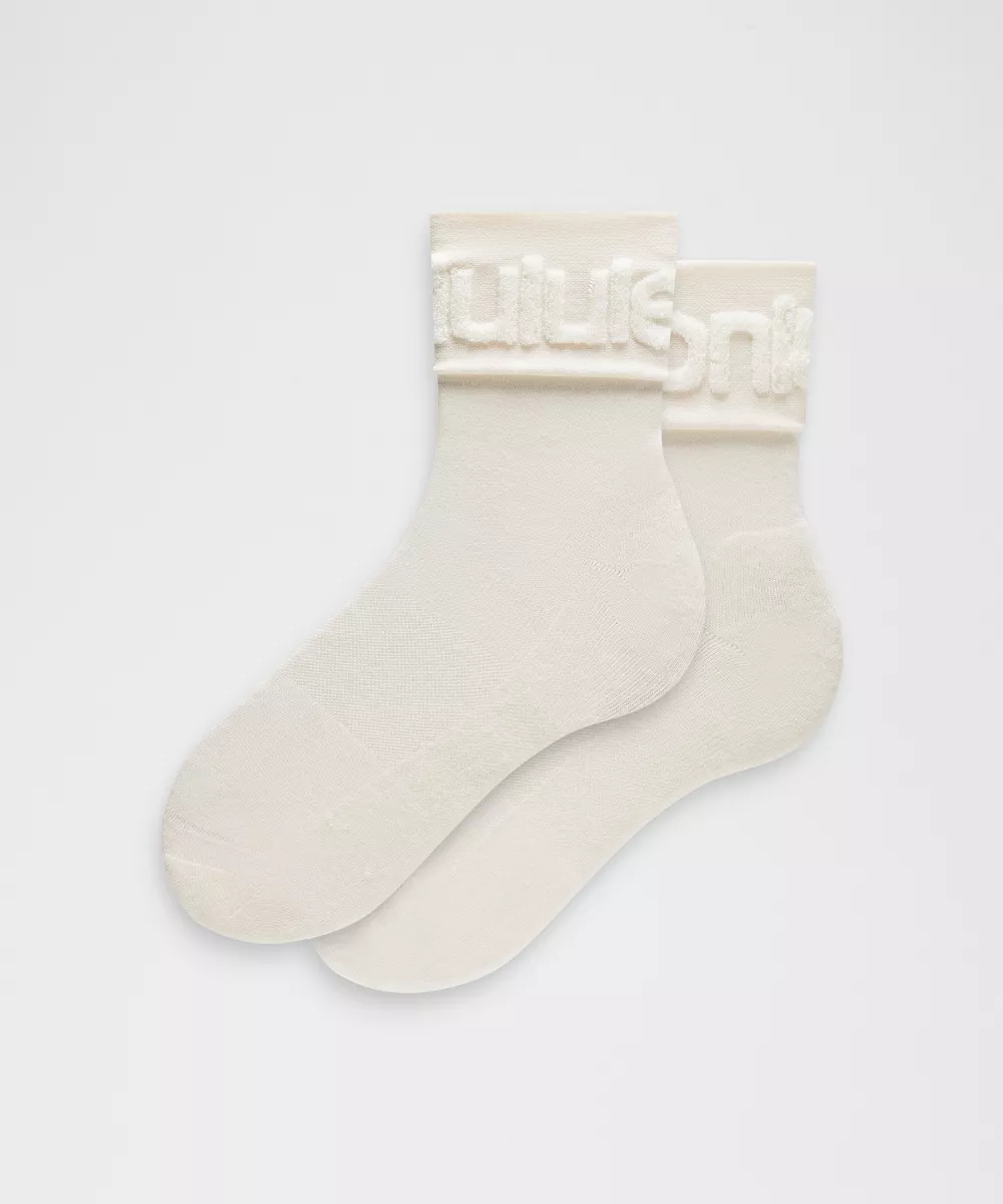 Chaussettes mi-mollet en éponge à revers unisexe — Coconut Ivory, view 1