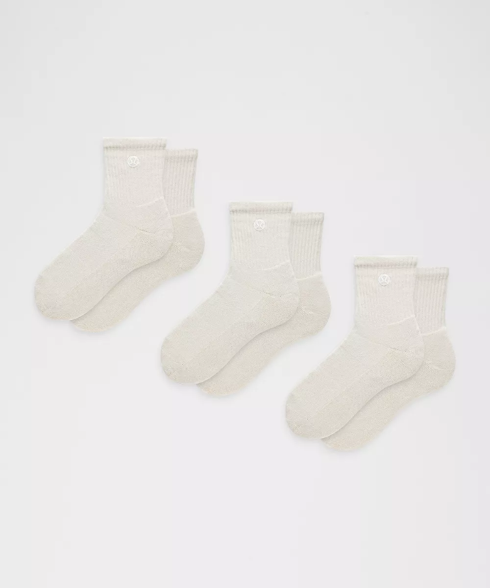 Chaussettes mi-mollet Daily Essential unisexe *Lot de 3 — Light Ivory, view 1