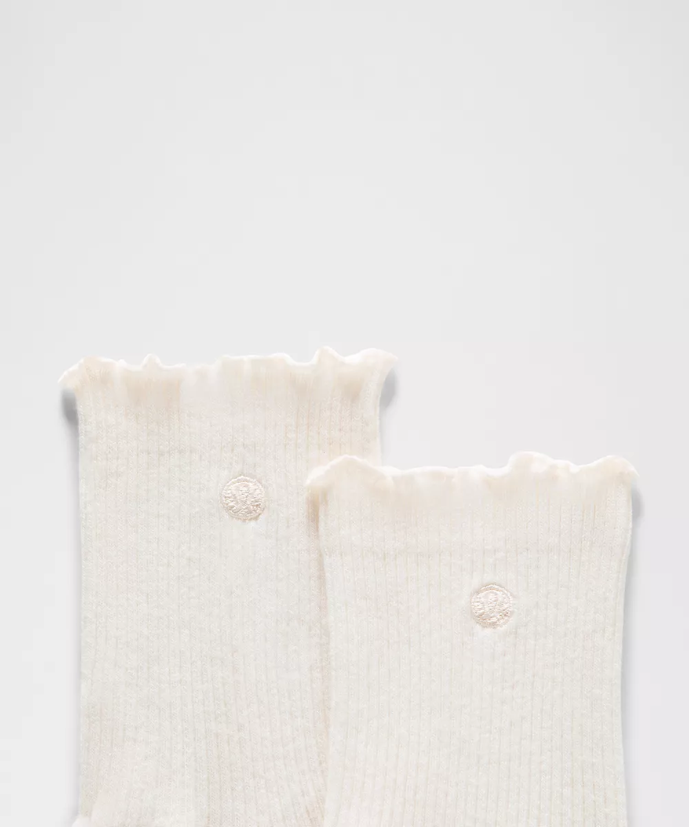 Chaussettes mi-mollet à bord ondulé unisexe *Lot de 3 — Coconut Ivory/Coconut Ivory/Coconut Ivory, view 2