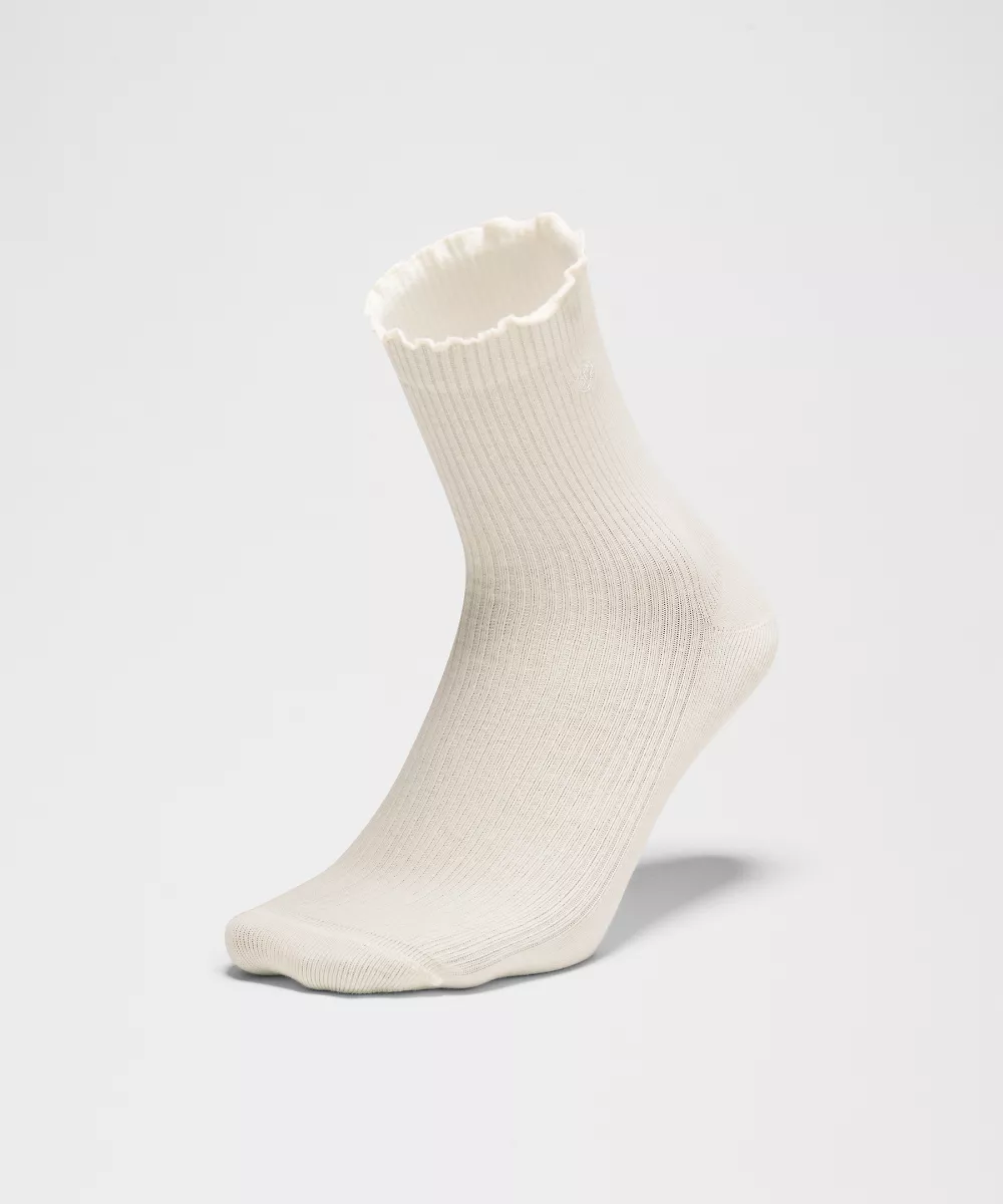 Chaussettes mi-mollet à bord ondulé unisexe *Lot de 3 — Coconut Ivory/Coconut Ivory/Coconut Ivory, view 3