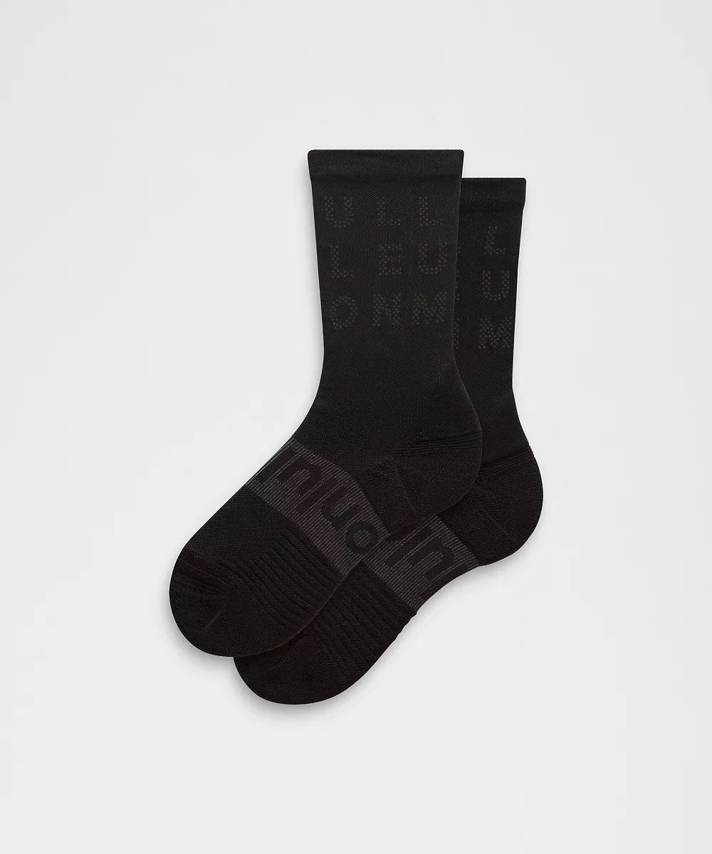 Chaussettes mi-hautes Power Stride unisexe *Réfléchissant — Black, view 1