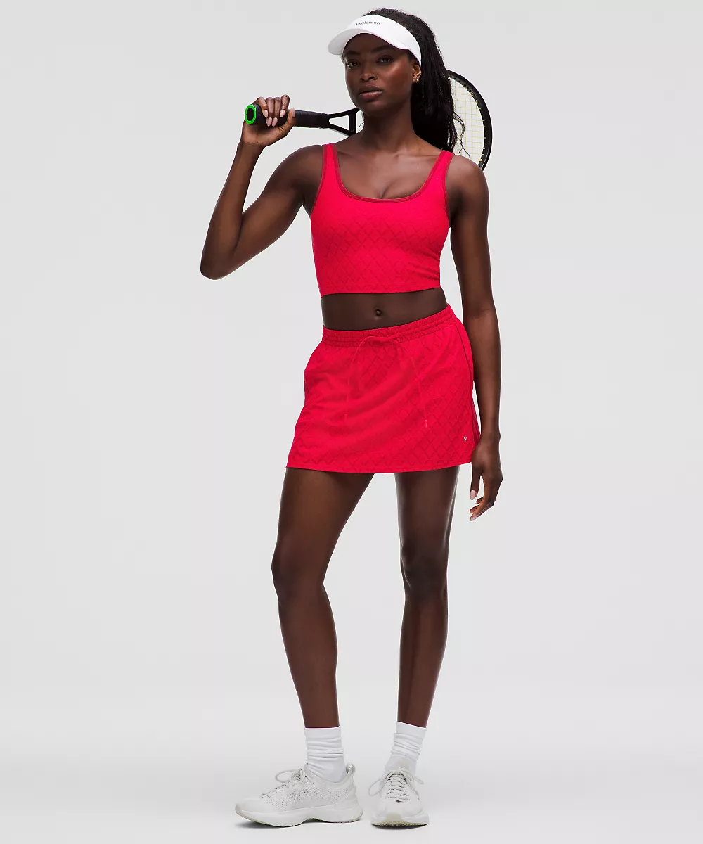Débardeur de tennis en mesh texturé *Maintien moyen, bonnet B/C — Lululemon Red/Dark Sport Red, view 3