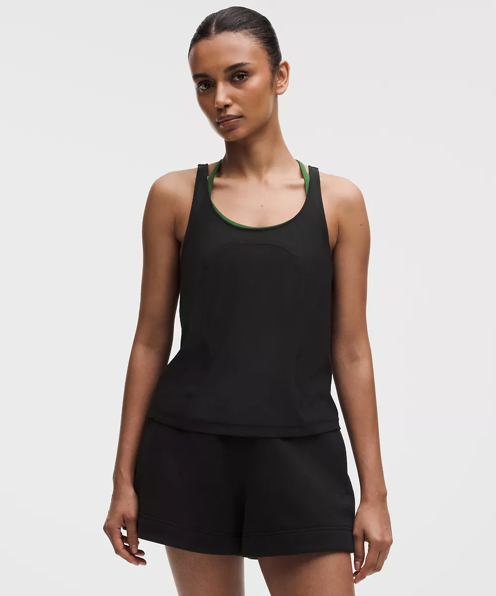 Débardeur en mesh extensible coupe décontractée — Black, view 1