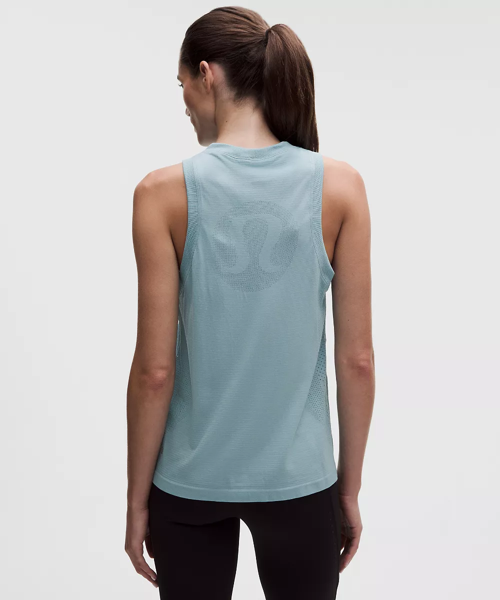 Débardeur Swiftly décontracté longueur hanches *Logo — Seafoam, view 3