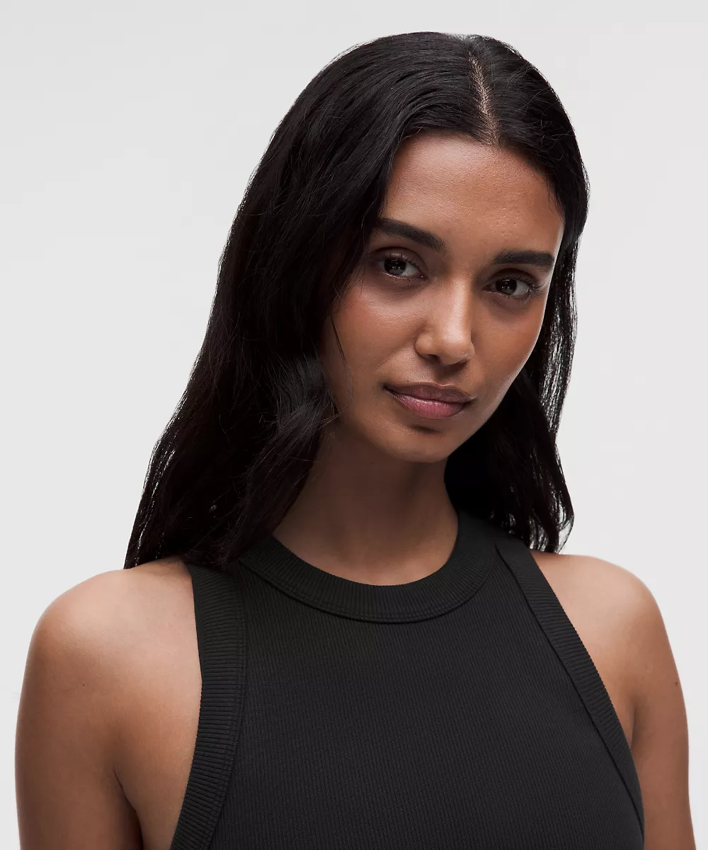 Robe midi en coton épais côtelé — Black, view 3