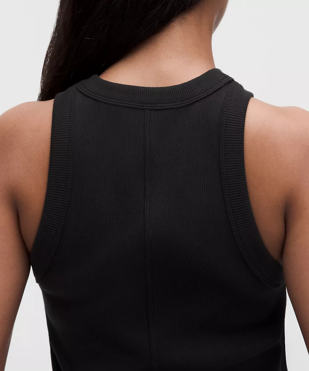 Robe midi en coton épais côtelé — Black, view 4