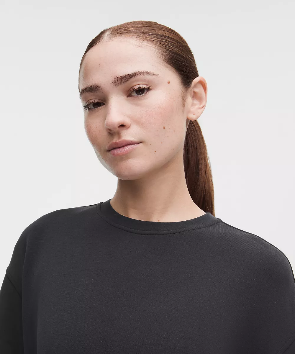 Robe t-shirt légère froncée Softstreme — Black, view 3