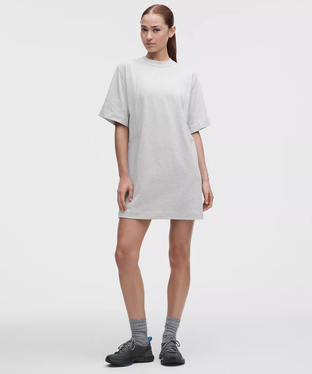 Robe t-shirt Scuba en jersey de coton — Heathered Core Ultra Light Grey, view 1