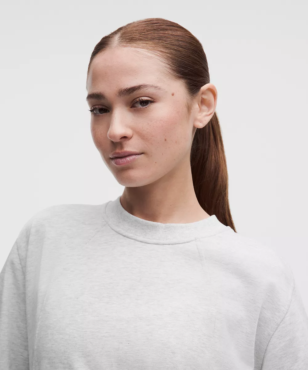 Robe t-shirt Scuba en jersey de coton — Heathered Core Ultra Light Grey, view 3