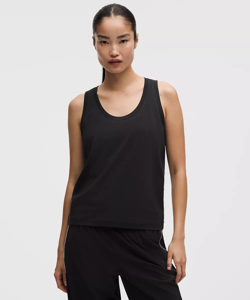 Le débardeur classique en jersey — Black, view 1
