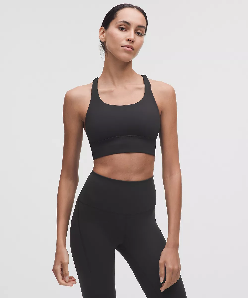 lululemon Energy brassière longline *Maintien moyen, bonnets B–D — Black, view 1
