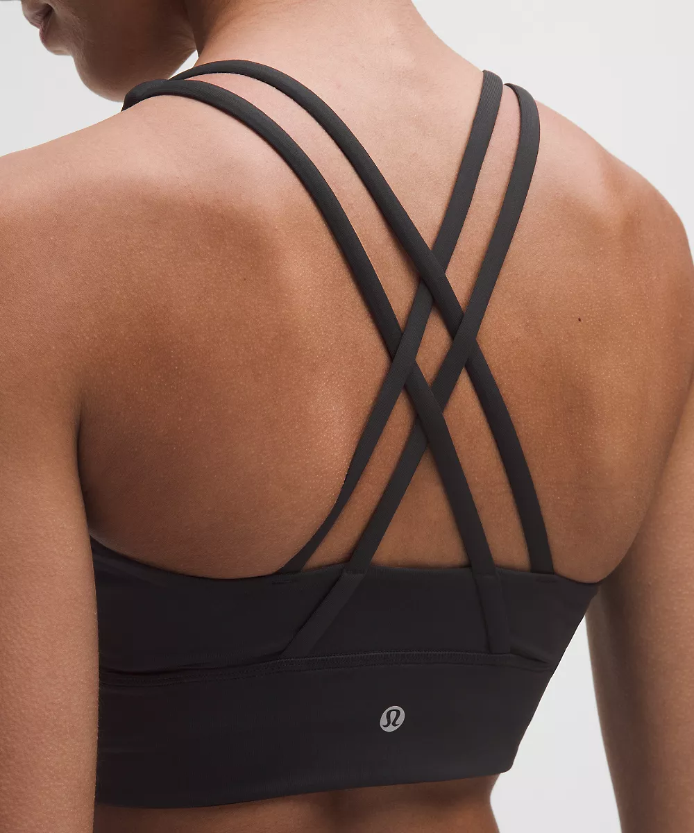 lululemon Energy brassière longline *Maintien moyen, bonnets B–D — Black, view 5