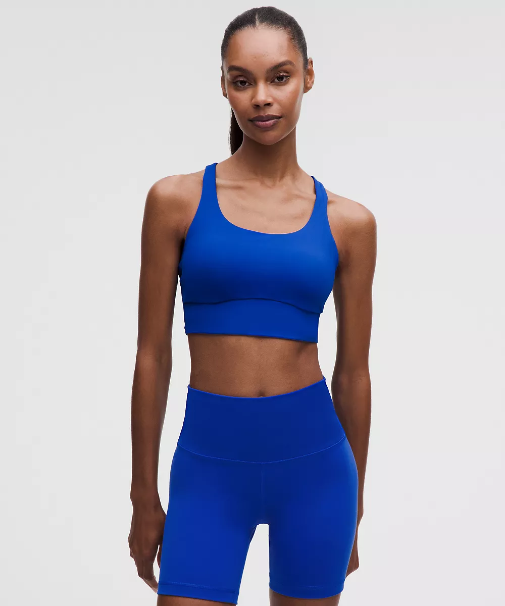 lululemon Energy brassière longline maintien moyen, bonnets B-D *Evolve — Beach Ball Blue, view 1