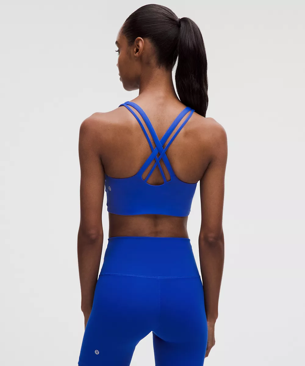 lululemon Energy brassière longline maintien moyen, bonnets B-D *Evolve — Beach Ball Blue, view 2