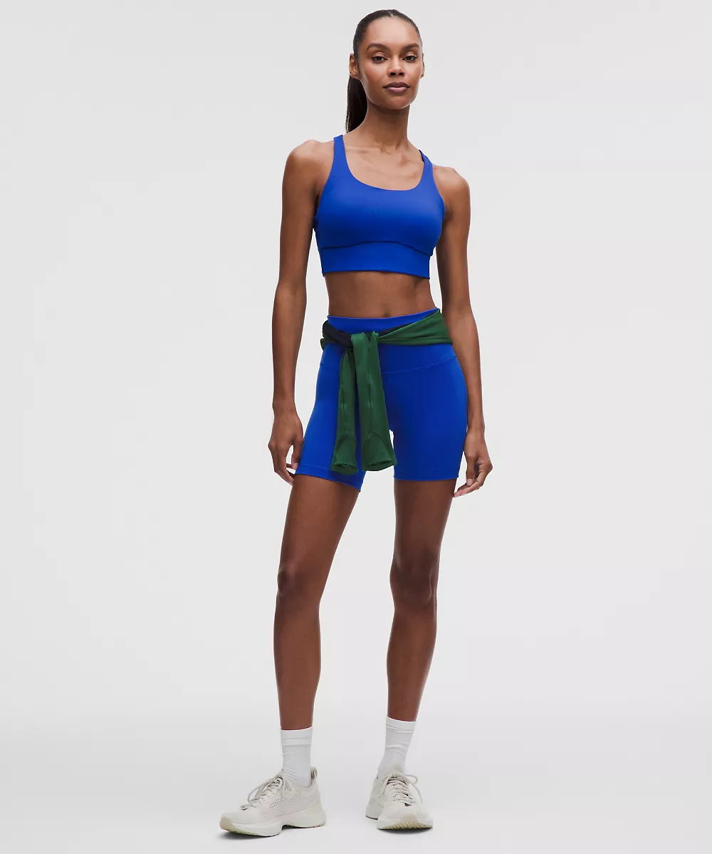 lululemon Energy brassière longline maintien moyen, bonnets B-D *Evolve — Beach Ball Blue, view 3
