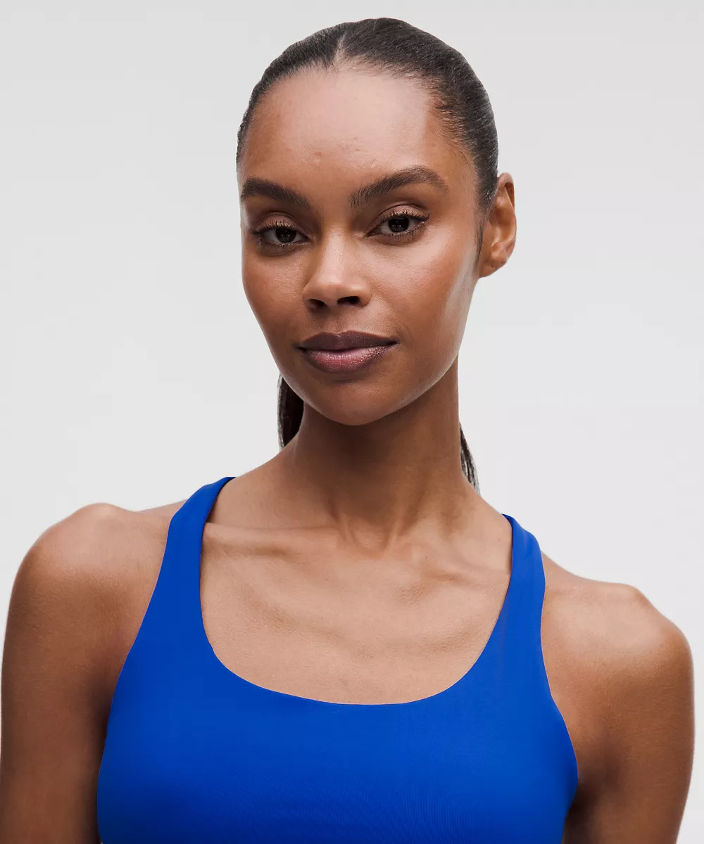 lululemon Energy brassière longline maintien moyen, bonnets B-D *Evolve — Beach Ball Blue, view 4