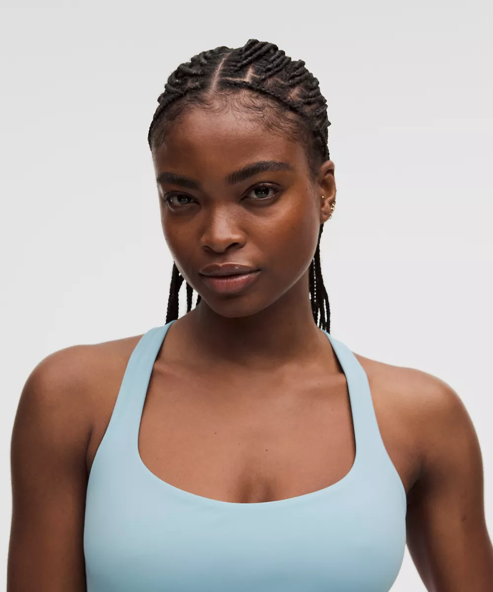 Brassière de yoga à fines bretelles FlexyFlex *Maintien léger, Bonnets D-DDD — Seafoam, view 4