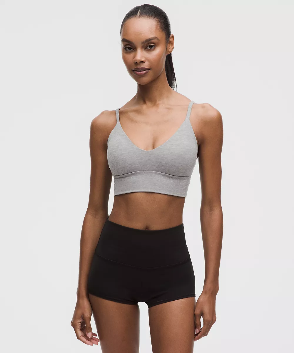 lululemon Focuser brassière col dégagé Nulu *Maintien léger, bonnet A/B — Heathered Core Medium Grey, view 1