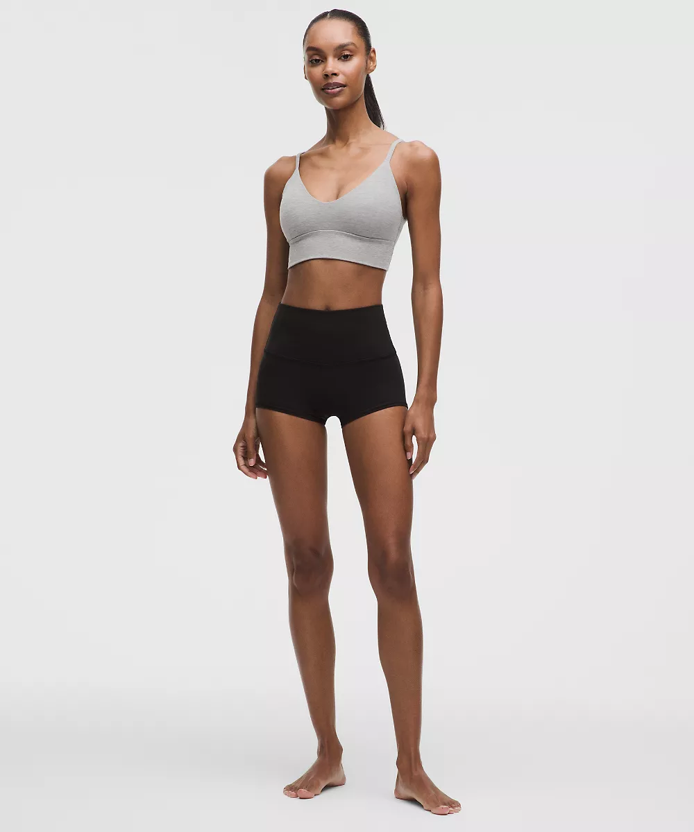 lululemon Focuser brassière col dégagé Nulu *Maintien léger, bonnet A/B — Heathered Core Medium Grey, view 3