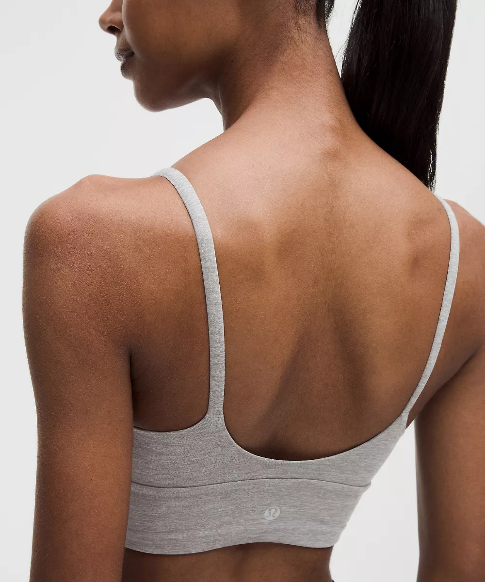 lululemon Focuser brassière col dégagé Nulu *Maintien léger, bonnet A/B — Heathered Core Medium Grey, view 5