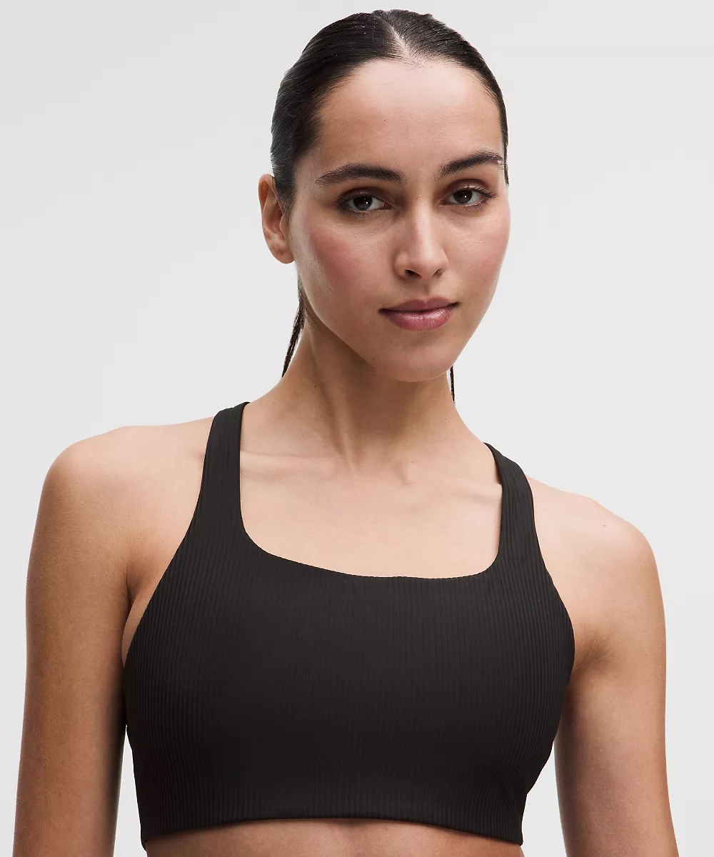 Brassière de sport côtelée All-Time Hero *Maintien moyen, bonnet B/C — Black, view 4