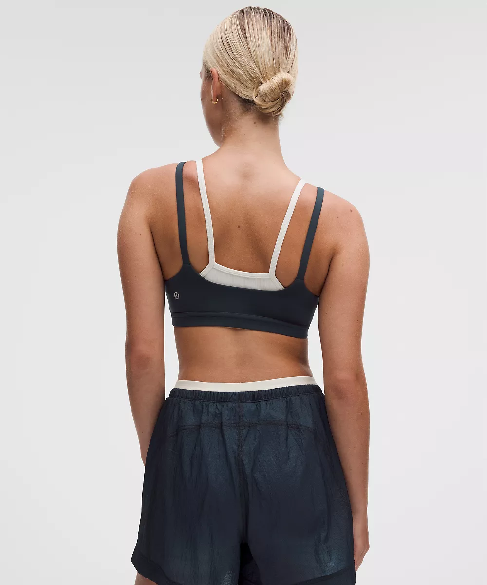 Brassière superposée à bretelles caraco *Maintien léger, bonnet C/D — True Navy/Light Ivory, view 2