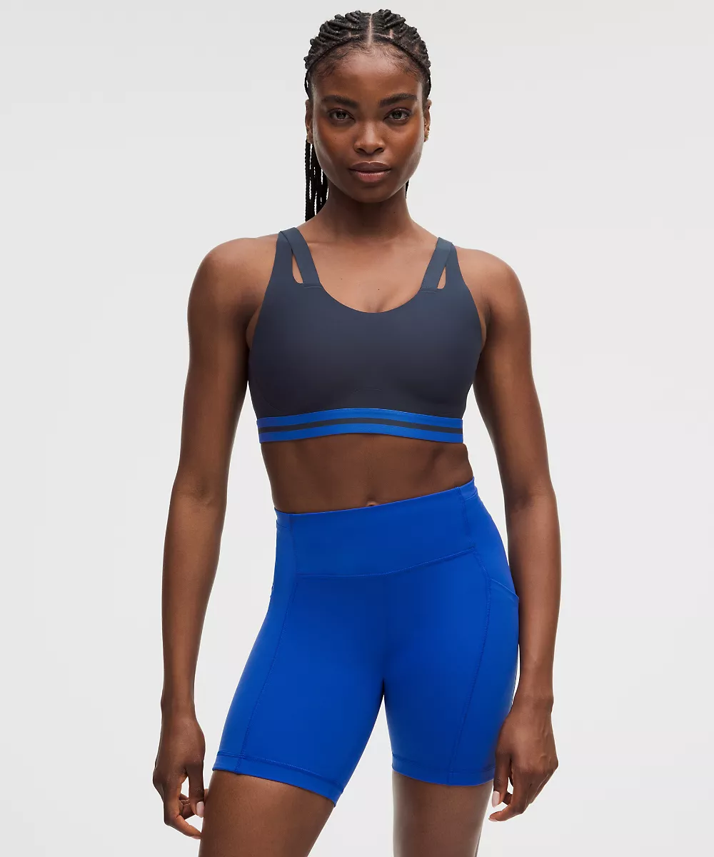 Levitation brassière de sport *Maintien élevé, bonnets B–DD — True Navy/Beach Ball Blue/Seafoam, view 1