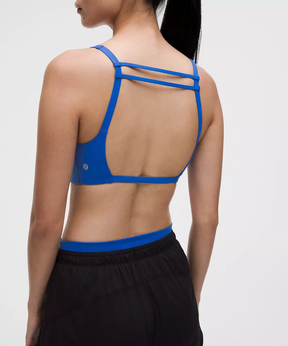lululemon LightLift brassière dos ouvert *Maintien léger, bonnet B/C — Beach Ball Blue, view 5
